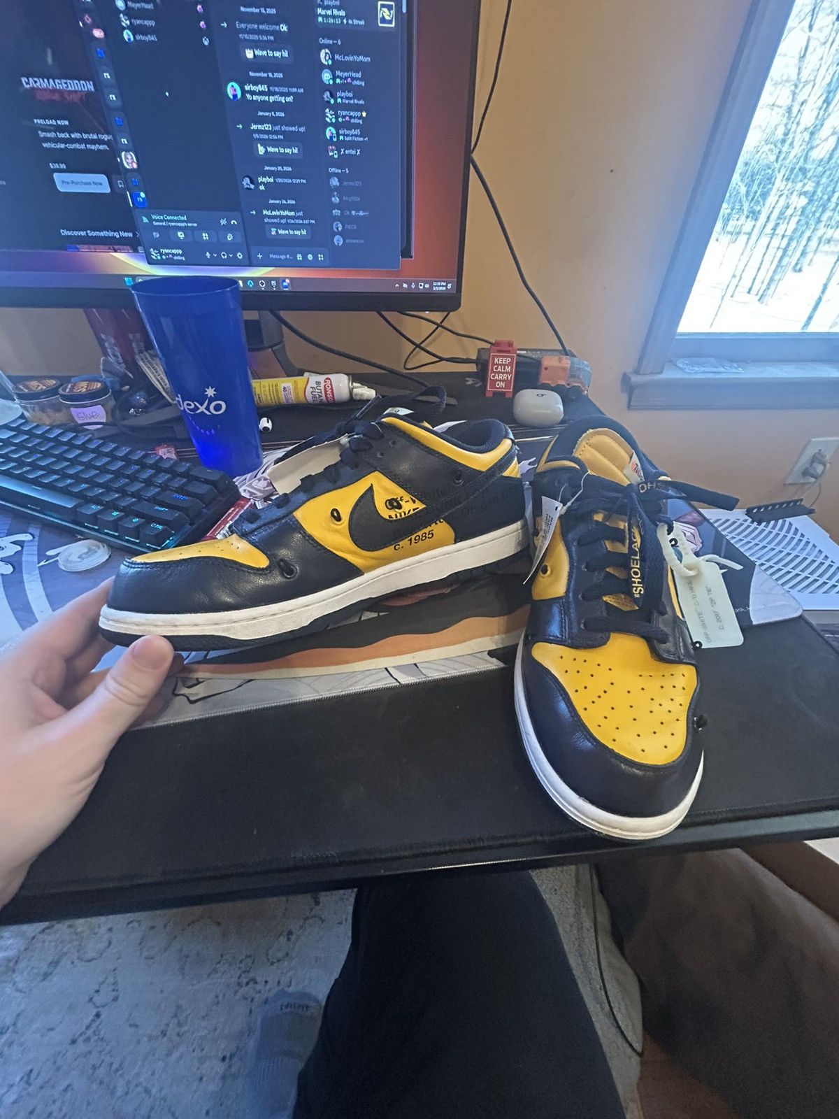 Nike Nike dunk low off white Michigan Size US 11 / EU 44 - 3 Thumbnail