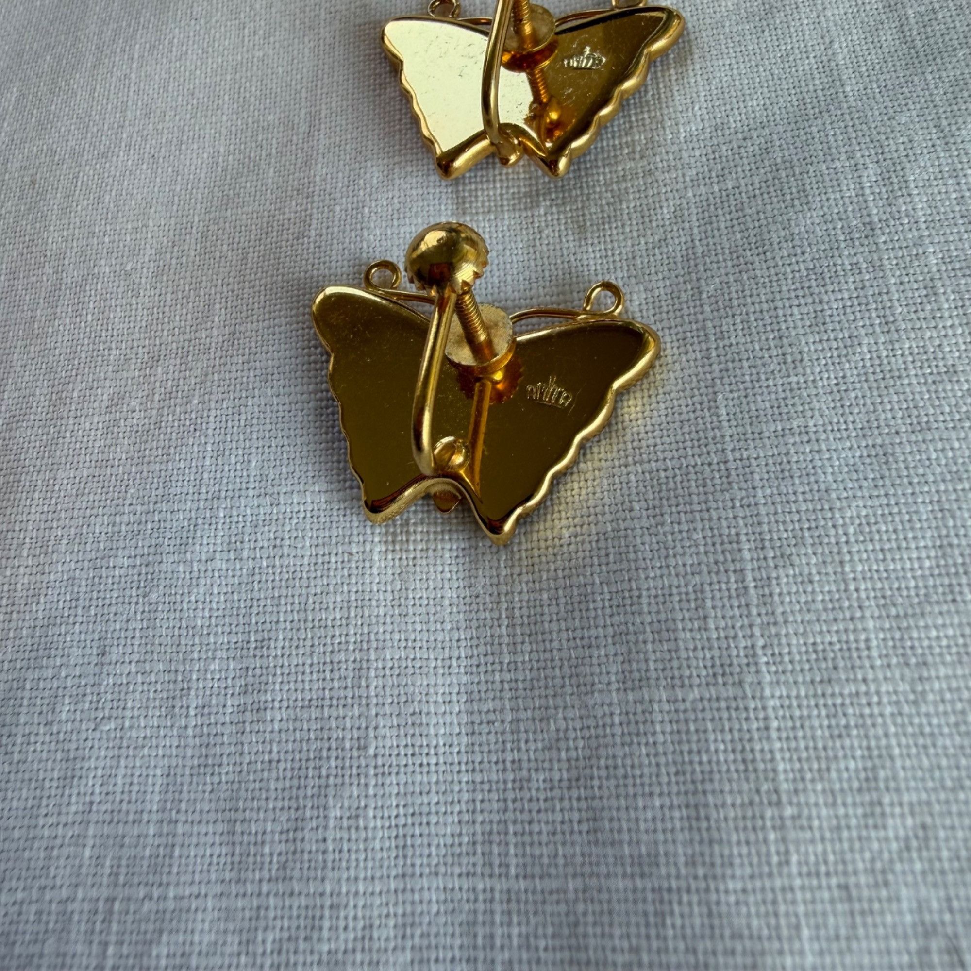 Vintage Vintage Amita Japan Damascene Iris Butterfly Screw-Back Earr Size ONE SIZE - 6 Thumbnail