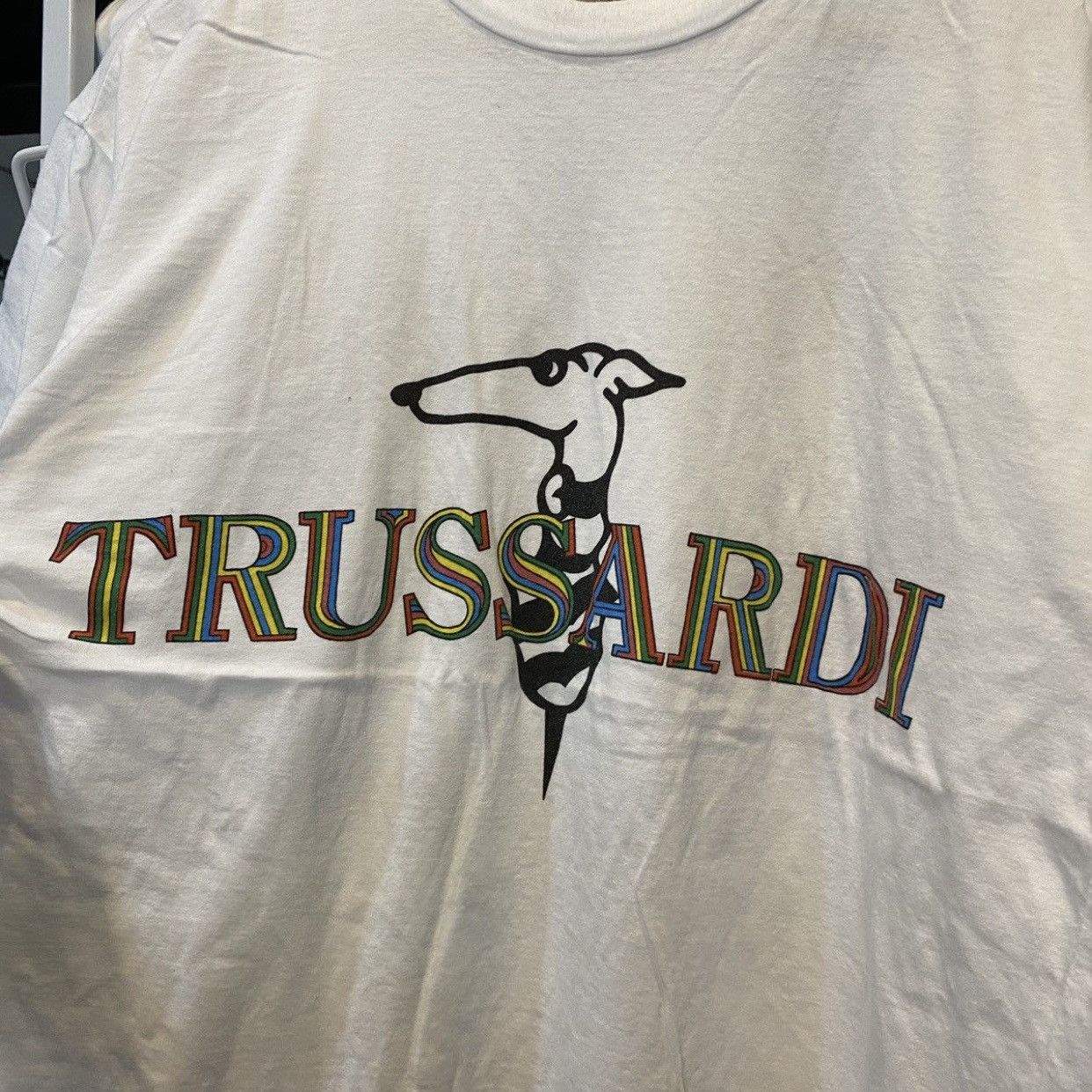 Trussardi RARE! Vintage 90s Trussardi Big Logo Spellout T-Shirt Size US M / EU 48-50 / 2 - 5 Thumbnail