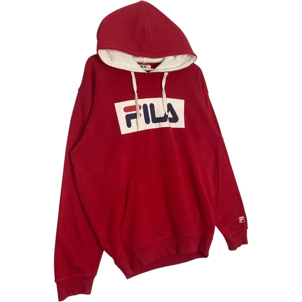 Vintage Vintage Fila Hoodie Patch Logo Red Pullover Jumper Size LL Size US L / EU 52-54 / 3 - 3 Thumbnail