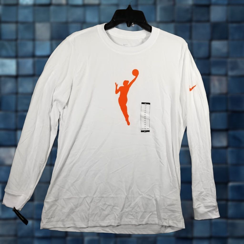 Nike Nike Women’s WNBA Logo T-Shirt Long Sleeve Tall Large White Sports Shirt Size L / US 10 / IT 46 - 1 Thumbnail