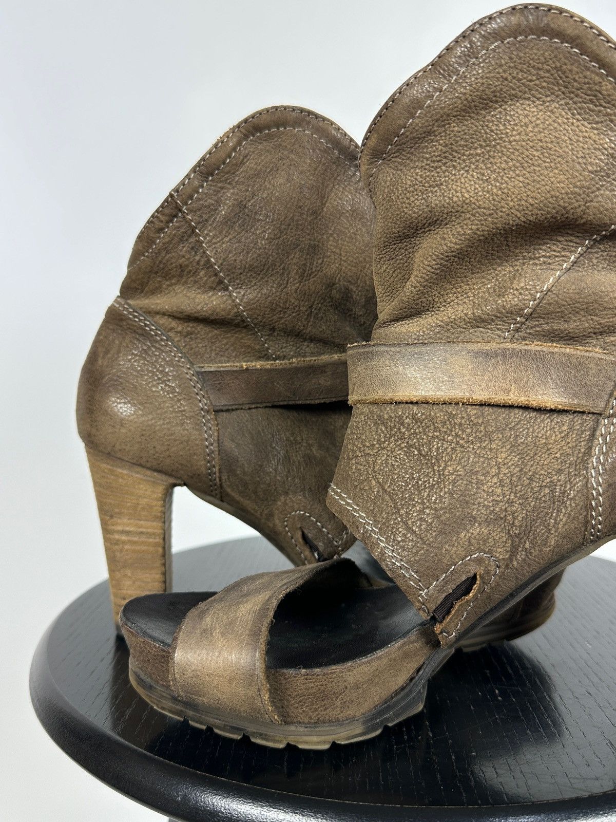 A.S.98 A.S.98 Airstep Brown Leather Ankle Strap Sandals Heels Size US 7 / IT 37 - 22 Thumbnail