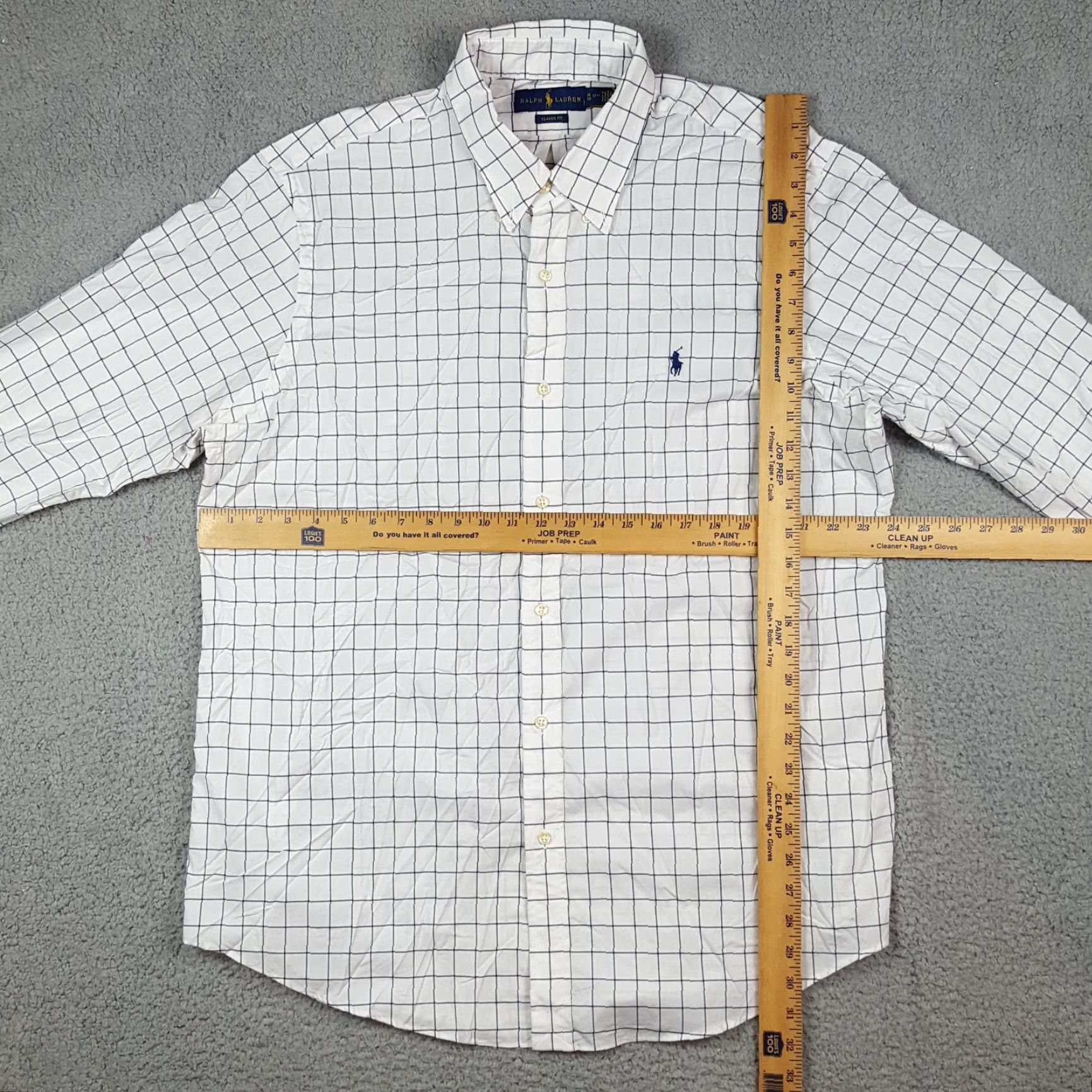 Ralph Lauren VINTAGE Ralph Lauren Men's Button-Down Shirt XL White Checked Collared Preppy Casual Workwear 90s Size 46R - 7 Thumbnail