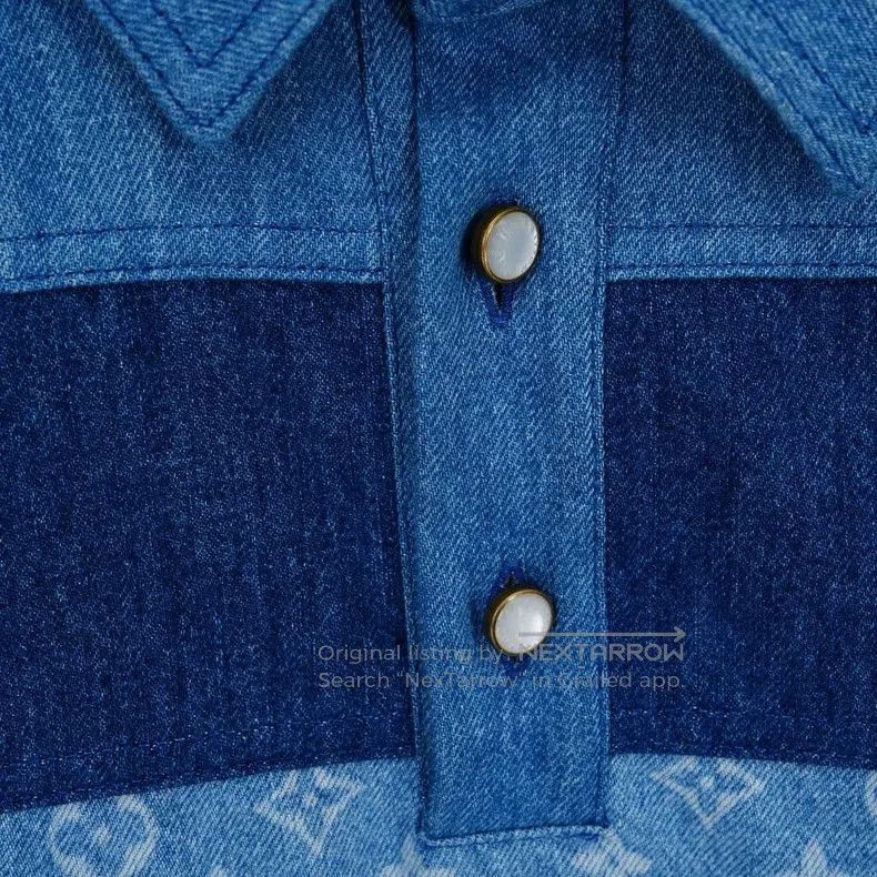 Louis Vuitton Louis Vuitton Wide striped patchwork print denim Polo shir Size US S / EU 44-46 / 1 - 4 Thumbnail