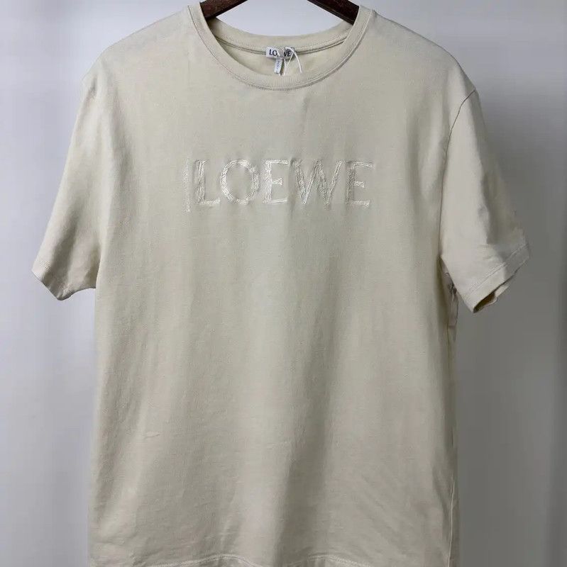 Loewe LOEWE Women's Cream Short Sleeve T-Shirt 0089 Size S / US 4 / IT 40 - 1 Thumbnail