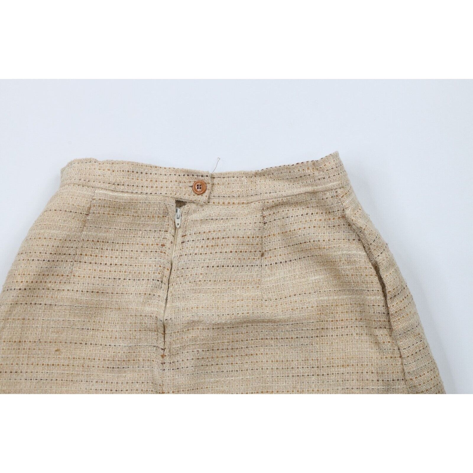 Vintage Vintage 70s Rockabilly Distressed Silk Blend Tweed Skirt Size 30" / US 8 / IT 44 - 10 Thumbnail