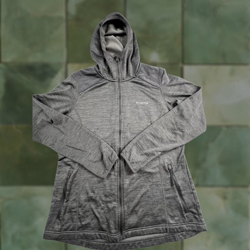 Vintage Columbia Womens XL Fleece Jacket Hooded Gray Full Zip Pockets Size XL / US 12-14 / IT 48-50 - 1 Thumbnail
