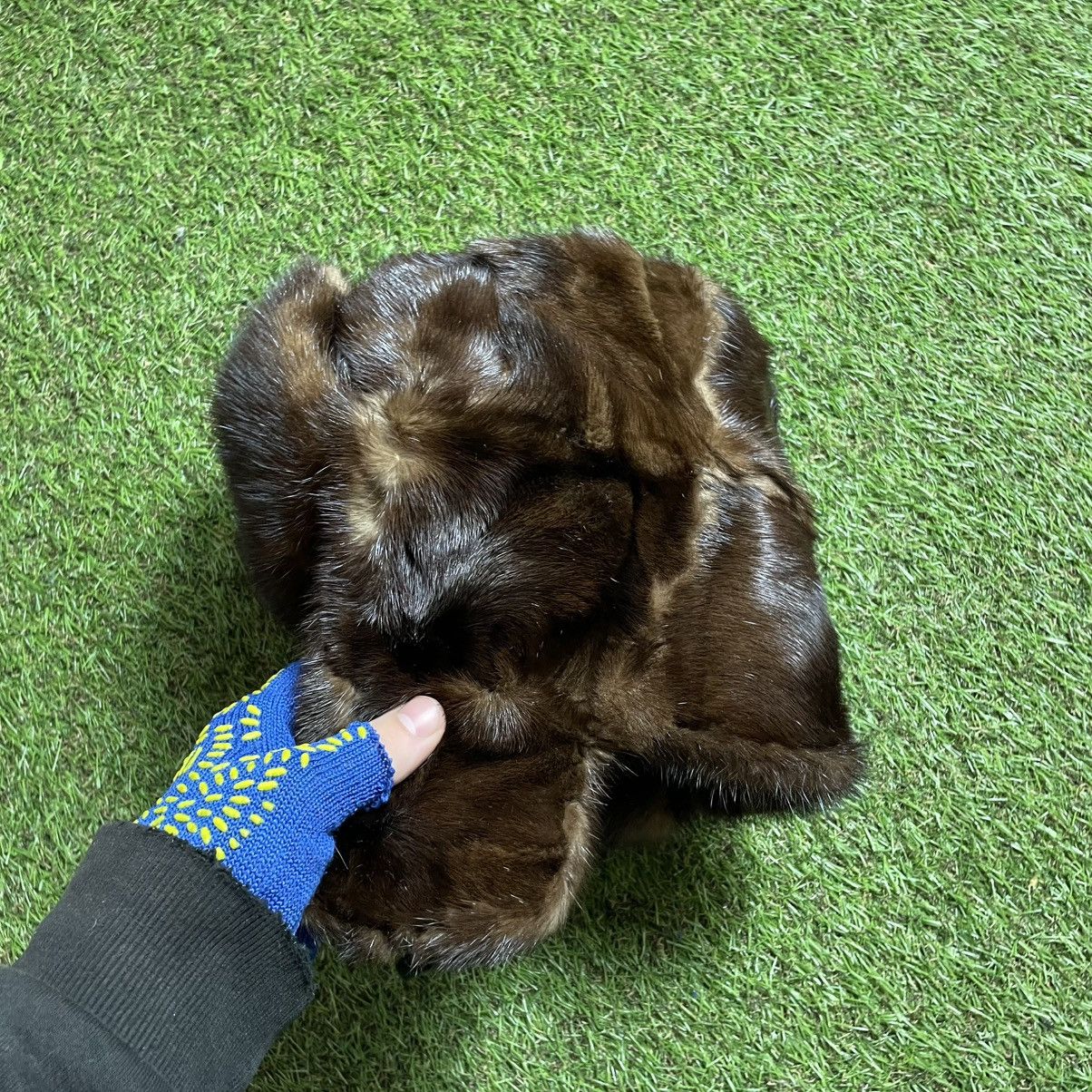 Japanese Brand Glossy Brown Vintage Fur Trapper – Archive Cold Layer Hat Size ONE SIZE - 1 Thumbnail