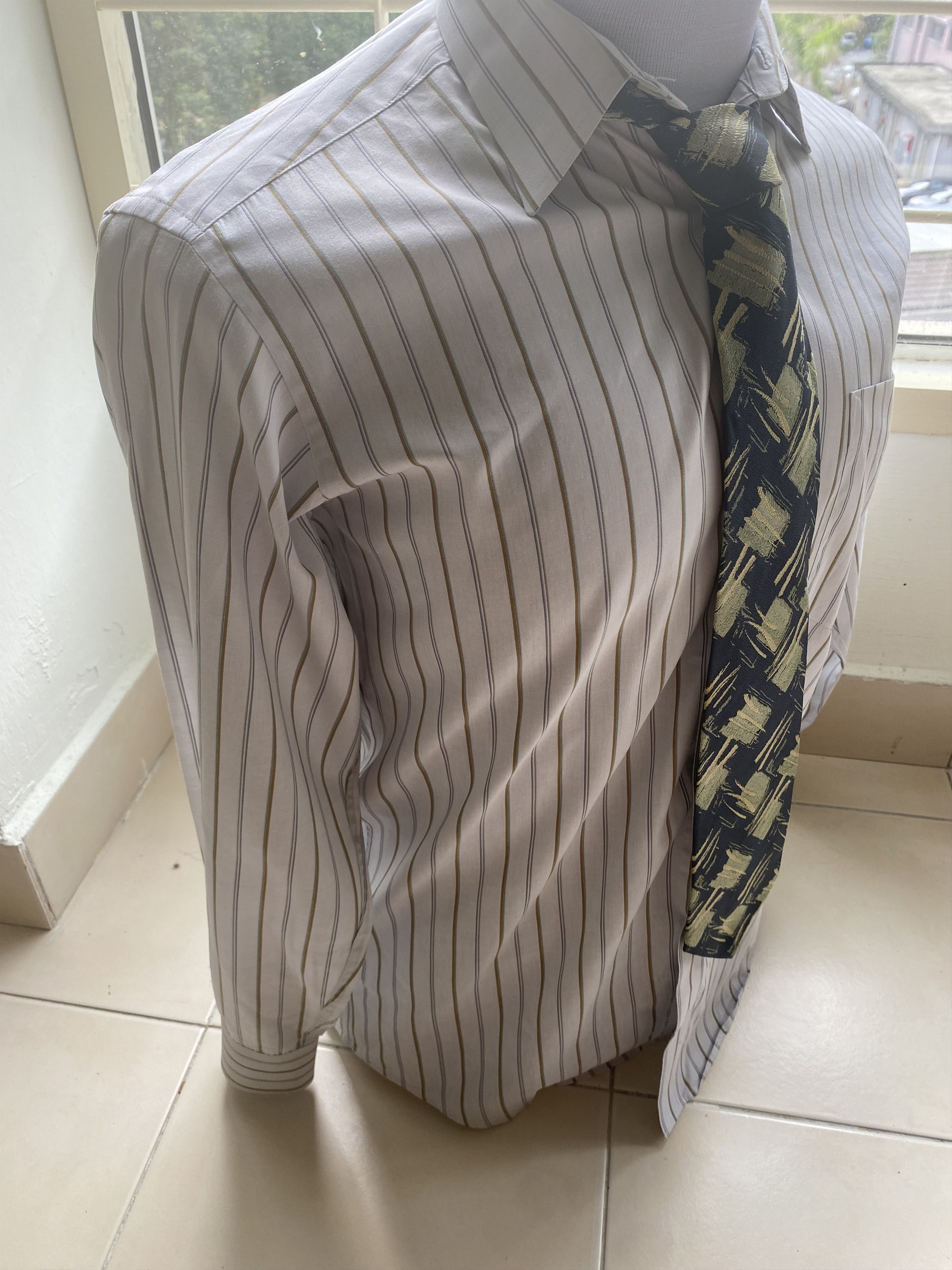 Issey Miyake Issey Miyake Striped Button Up With Tie Size US M / EU 48-50 / 2 - 5 Thumbnail