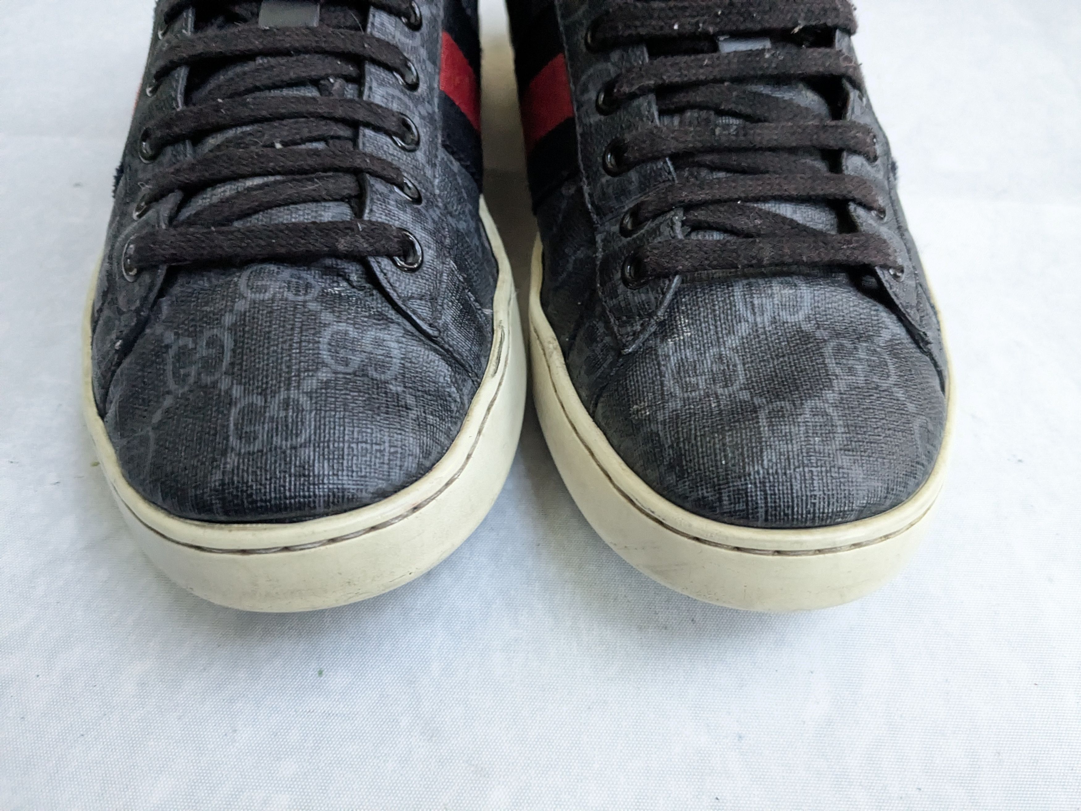 Gucci Gucci Ace GG Monogram Sneakers Black 9 Logo Size US 9 / EU 42 - 4 Thumbnail