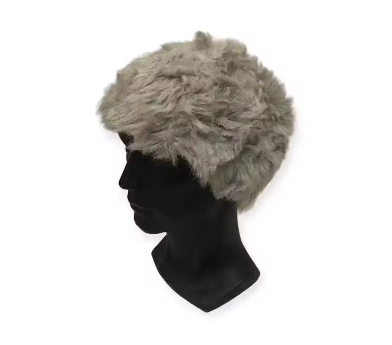 image of Fleece Fake Hair Design Beanie Hat, Men's