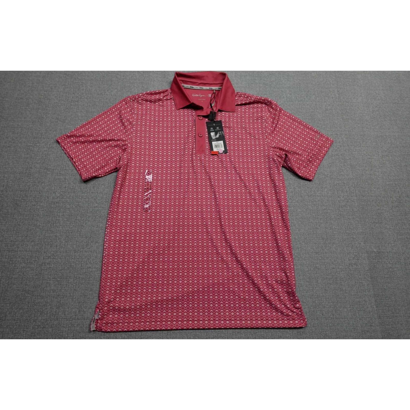 Vintage Walter Hagen P11 Geo Club Polo Mens Small Pink UPF 30+ Golf Performance Stretch Shirt Size US S / EU 44-46 / 1 - 4 Thumbnail