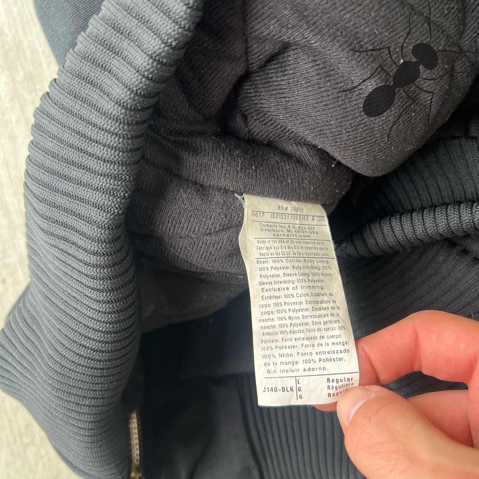 Carhartt × Vintage Carhartt J140 BLK black hooded work wear jacket Size US L / EU 52-54 / 3 - 7 Thumbnail