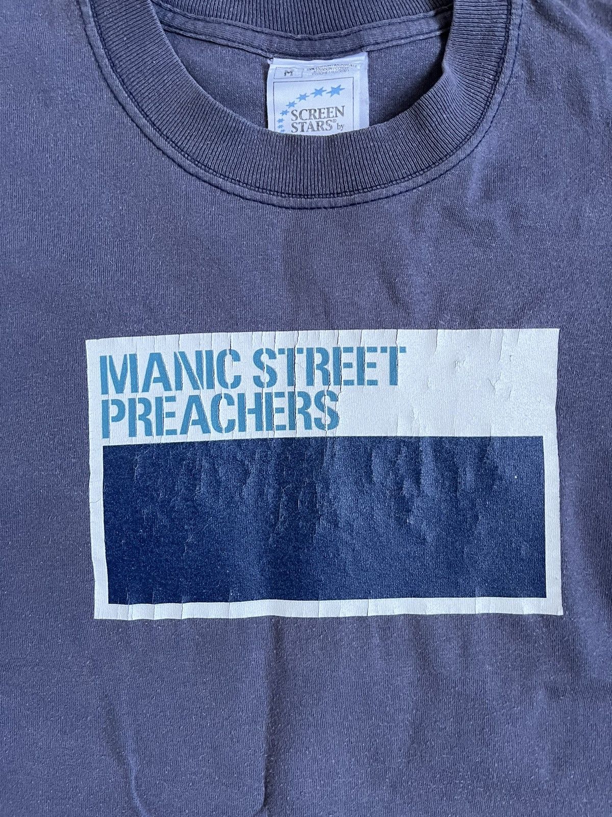 Other Vintage 90s Manic Street Preachers Kierkegaard Blue T-shirt Size US M / EU 48-50 / 2 - 4 Thumbnail