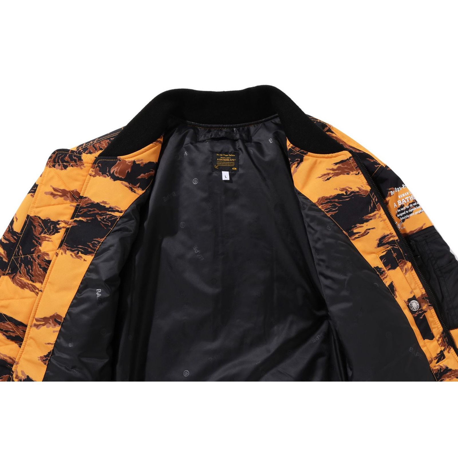 Bape Bape Tiger Camo Long MA-1 Orange Bomber Jacket Size Large Size US L / EU 52-54 / 3 - 6 Thumbnail