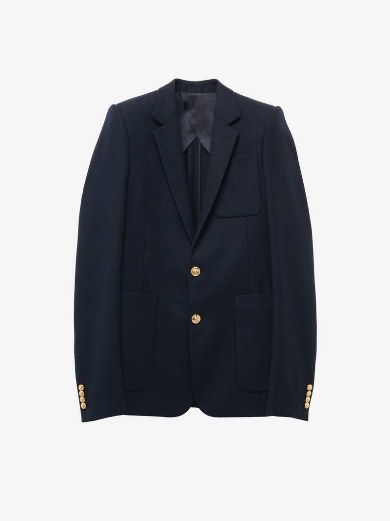 Alexander McQueen o1srvl11e0226 Single-Breasted Tailored Jacket In Black Size US M / EU 48-50 / 2 - 1 Thumbnail