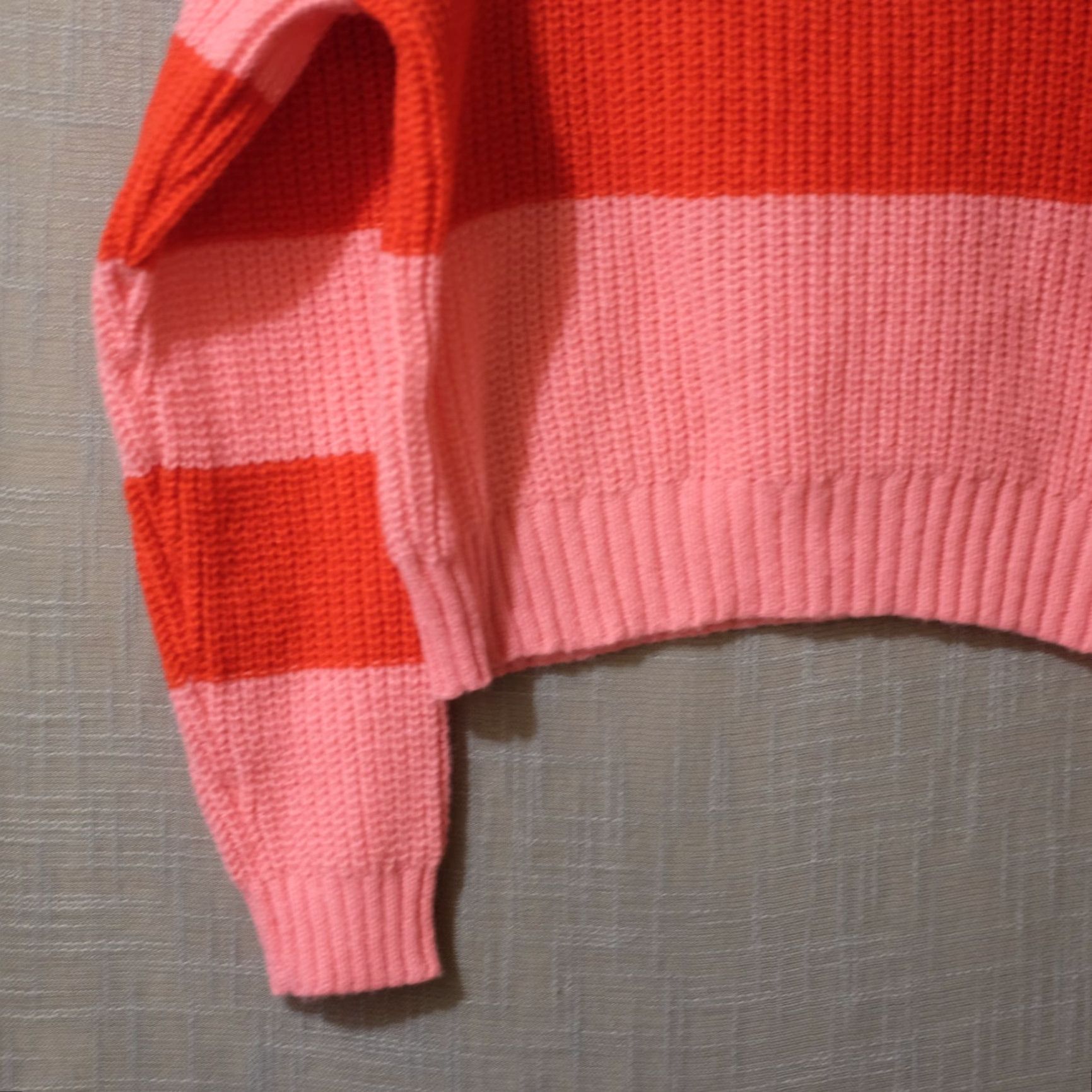 Vintage Nwot! Salty Wave Striped Quarter-zip Sweater Red/Pink/White Womens S Size S / US 4 / IT 40 - 3 Thumbnail