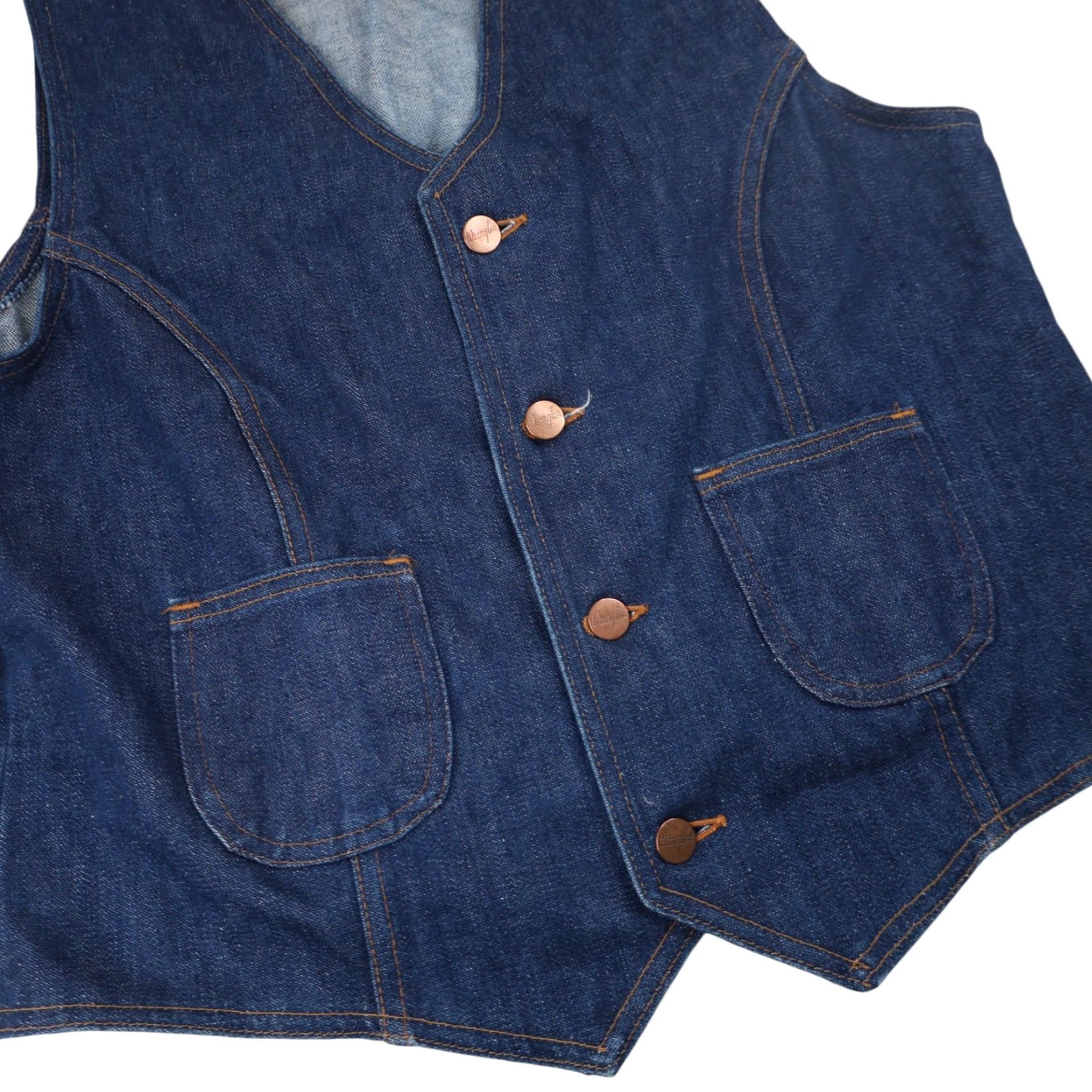 Wrangler VINTAGE Wrangler Honda Motorcycle Patches Denim Vest Blue USA Made M Mens 19"x25" Size US M / EU 48-50 / 2 - 4 Thumbnail