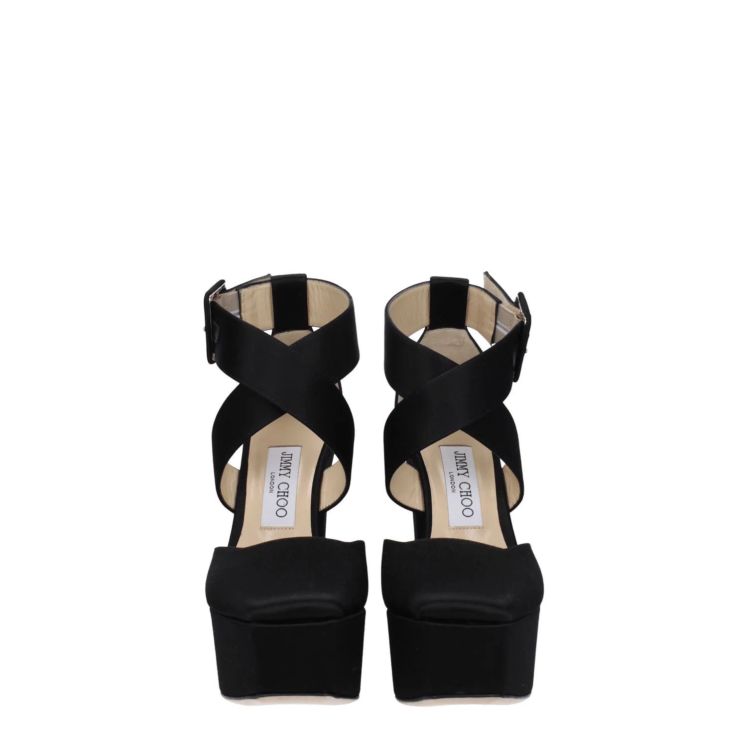 Jimmy Choo ob1o1e1124 Satin Sandals in Black Size US 8 / IT 38 - 3 Thumbnail