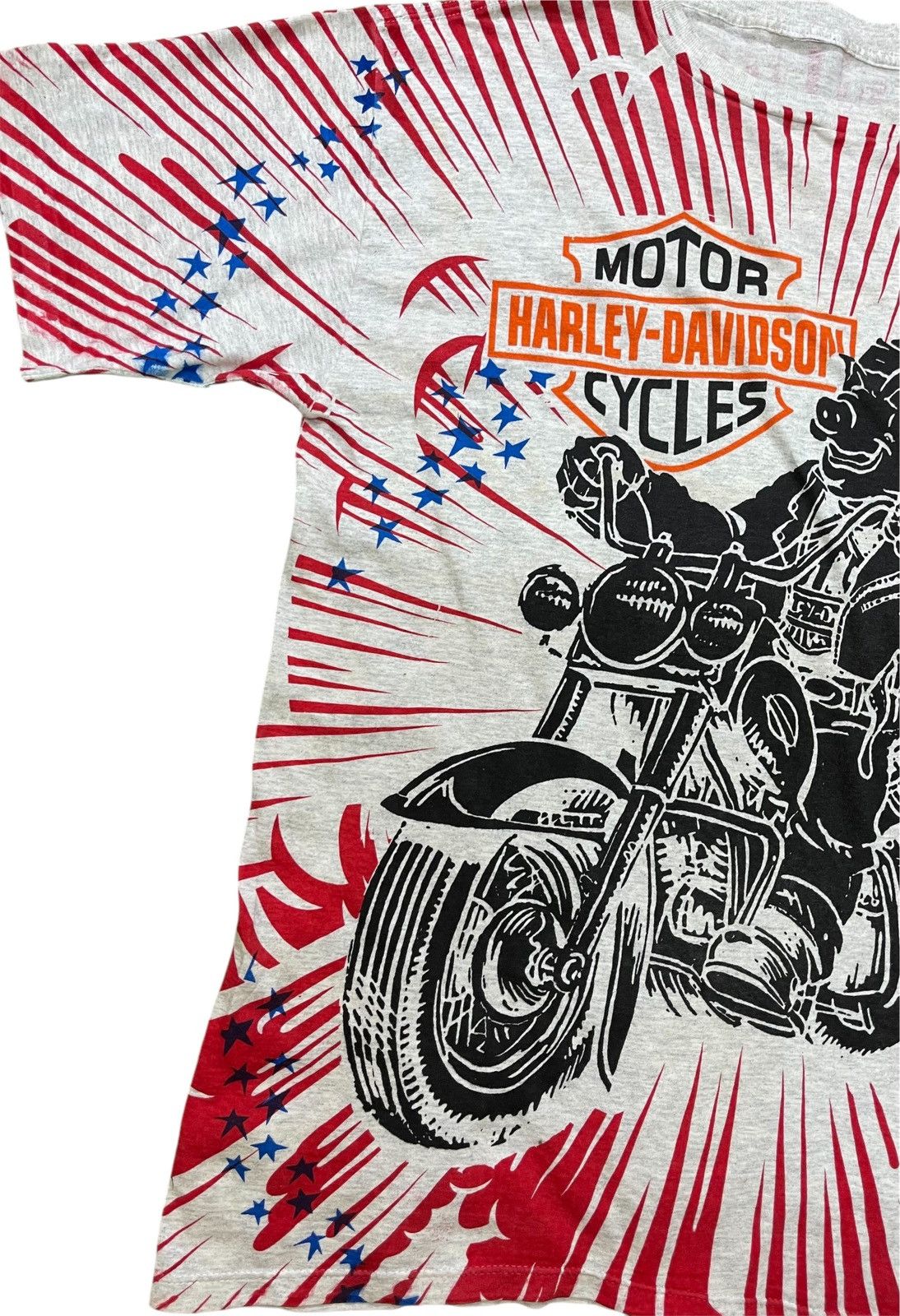 Harley Davidson × Vintage RARE VINTAGE HARLEY DAVIDSON ALL OVER PRINT 90s TEES Size US XL / EU 56 / 4 - 4 Thumbnail