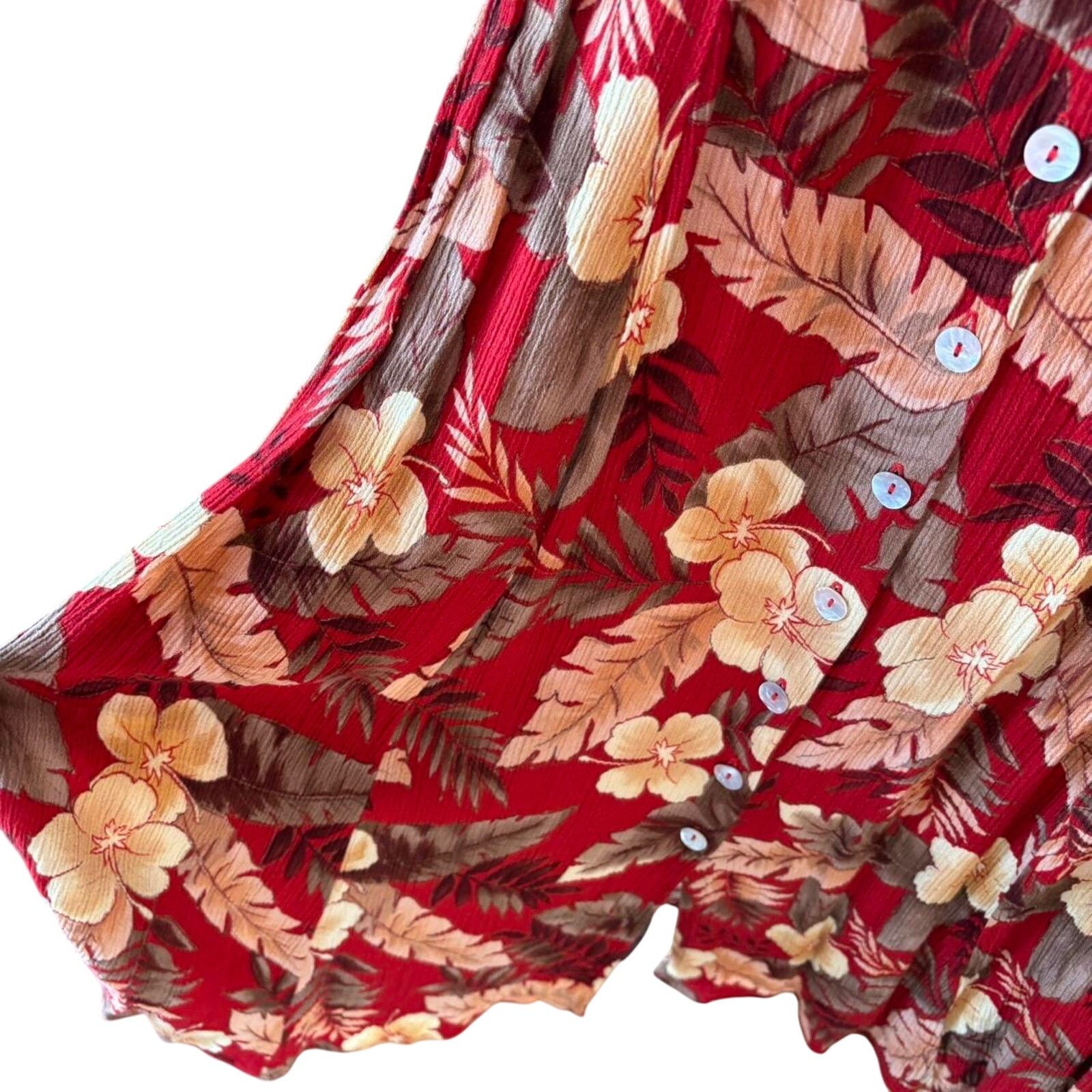 Vintage Vintage R&K Originals Tropical Red Button Maxi Dress 6 Size M / US 6-8 / IT 42-44 - 7 Thumbnail
