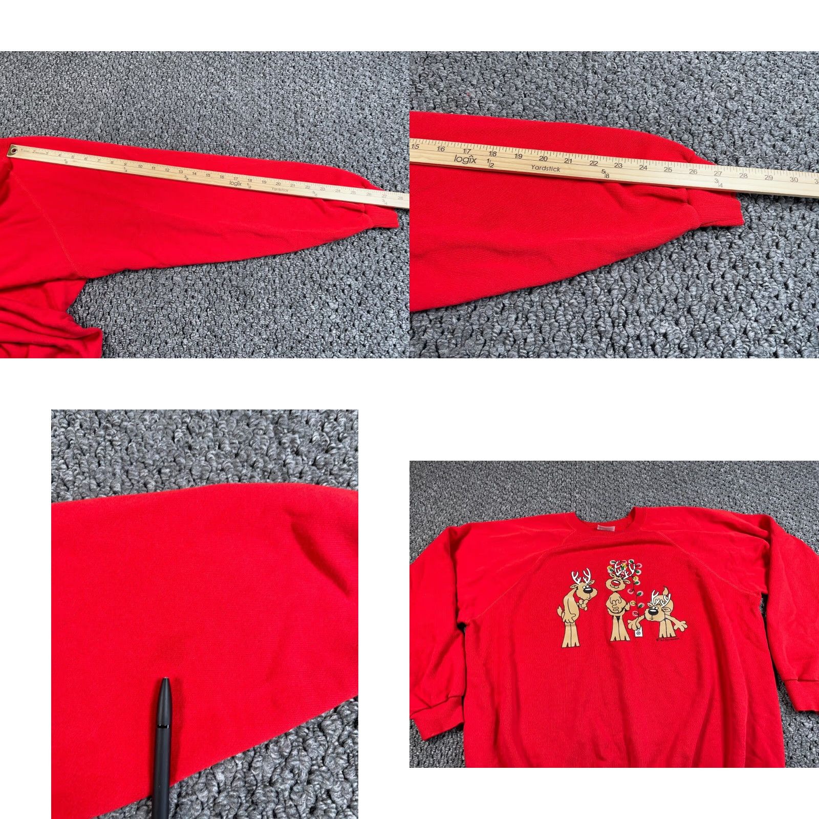 Hanes VINTAGE Hanes Sweatshirt 80s Christmas Red Raglan XL Adult Womens Size XL / US 12-14 / IT 48-50 - 8 Thumbnail