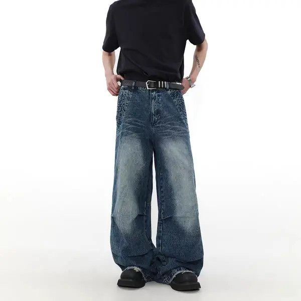 Japanese Brand VIBE High Street Wide Leg Straight Jeans Size US 34 / EU 50 - 2 Thumbnail