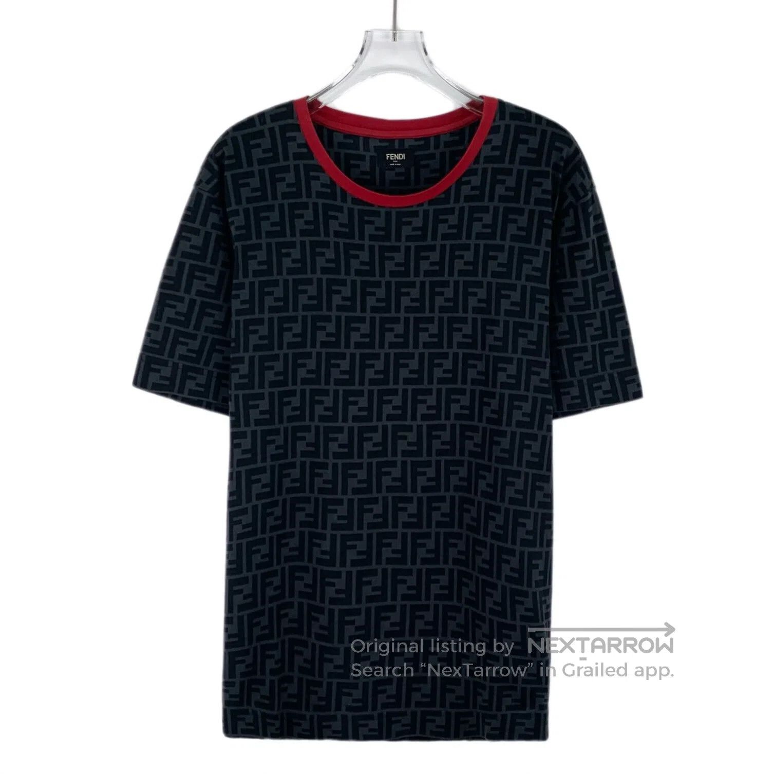 Fendi FENDI Black Classic Double F Printed Cotton Round Neck Sho Size US S / EU 44-46 / 1 - 1 Thumbnail