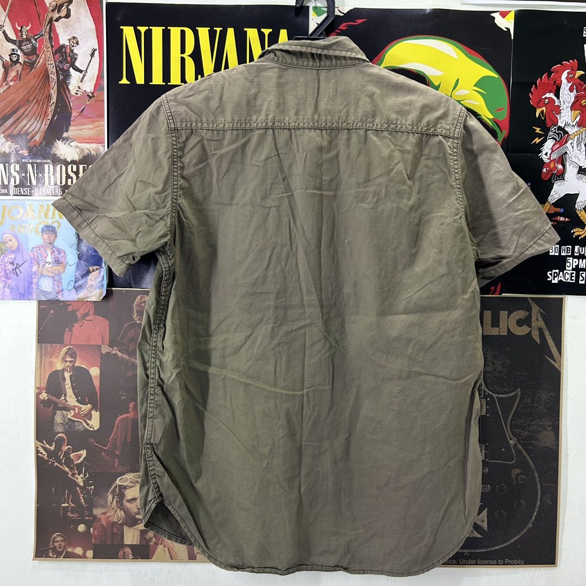 Alpha Industries Vintage Alpha Industries Inc Faded Green Button Down Shirts Size US S / EU 44-46 / 1 - 7 Thumbnail