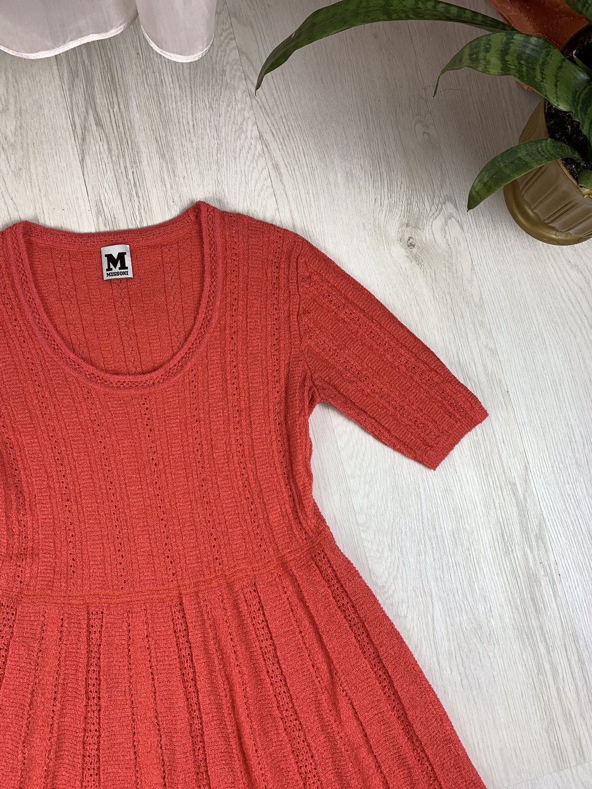 Missoni Missoni Womens Short Sleeve Coral Knit Dress Size S / US 4 / IT 40 - 4 Thumbnail