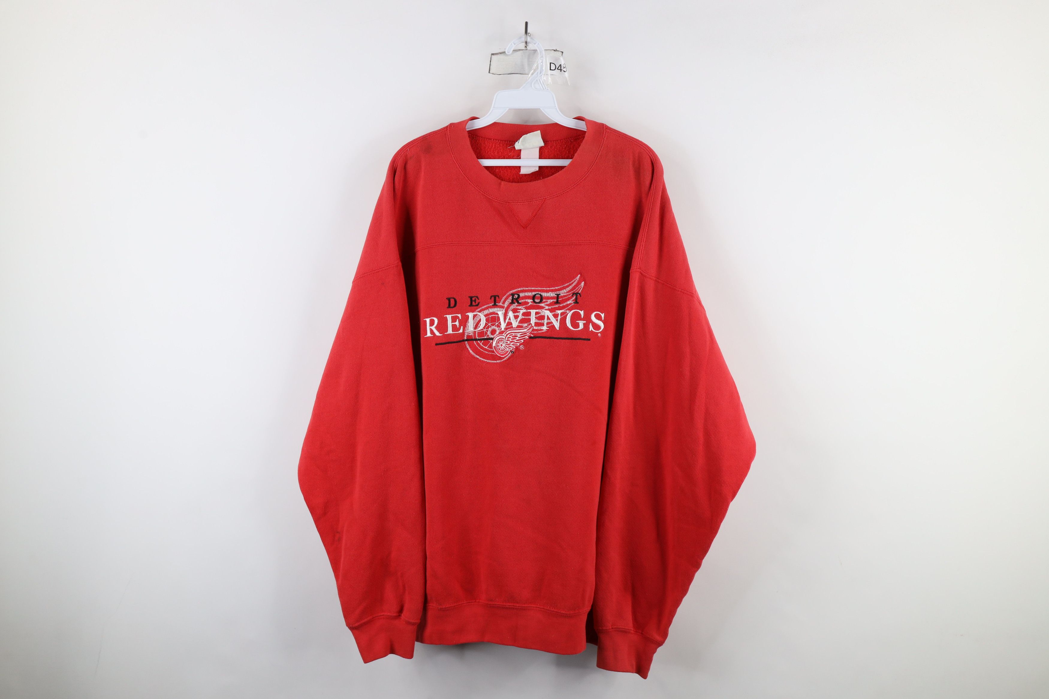 Vintage Vintage 90s Detroit Red Wings Hockey Crewneck Sweatshirt Red Size US XXL / EU 58 / 5 - 1 Thumbnail