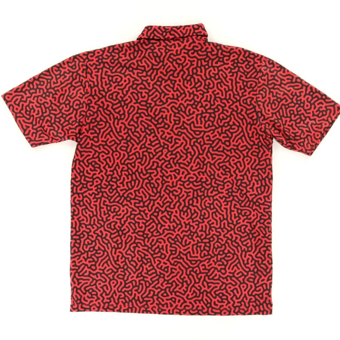 Vintage Lofty Llama Maze Doodle Stretch All Over Print Polo Shirt Red Men's L Size US L / EU 52-54 / 3 - 4 Thumbnail