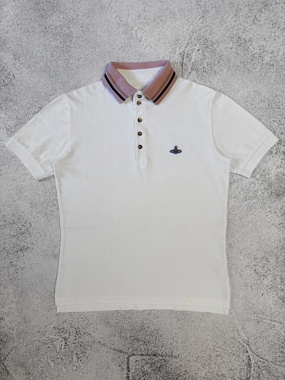Vivienne Westwood Orb Logo Pink Collar Polo T-Shirt