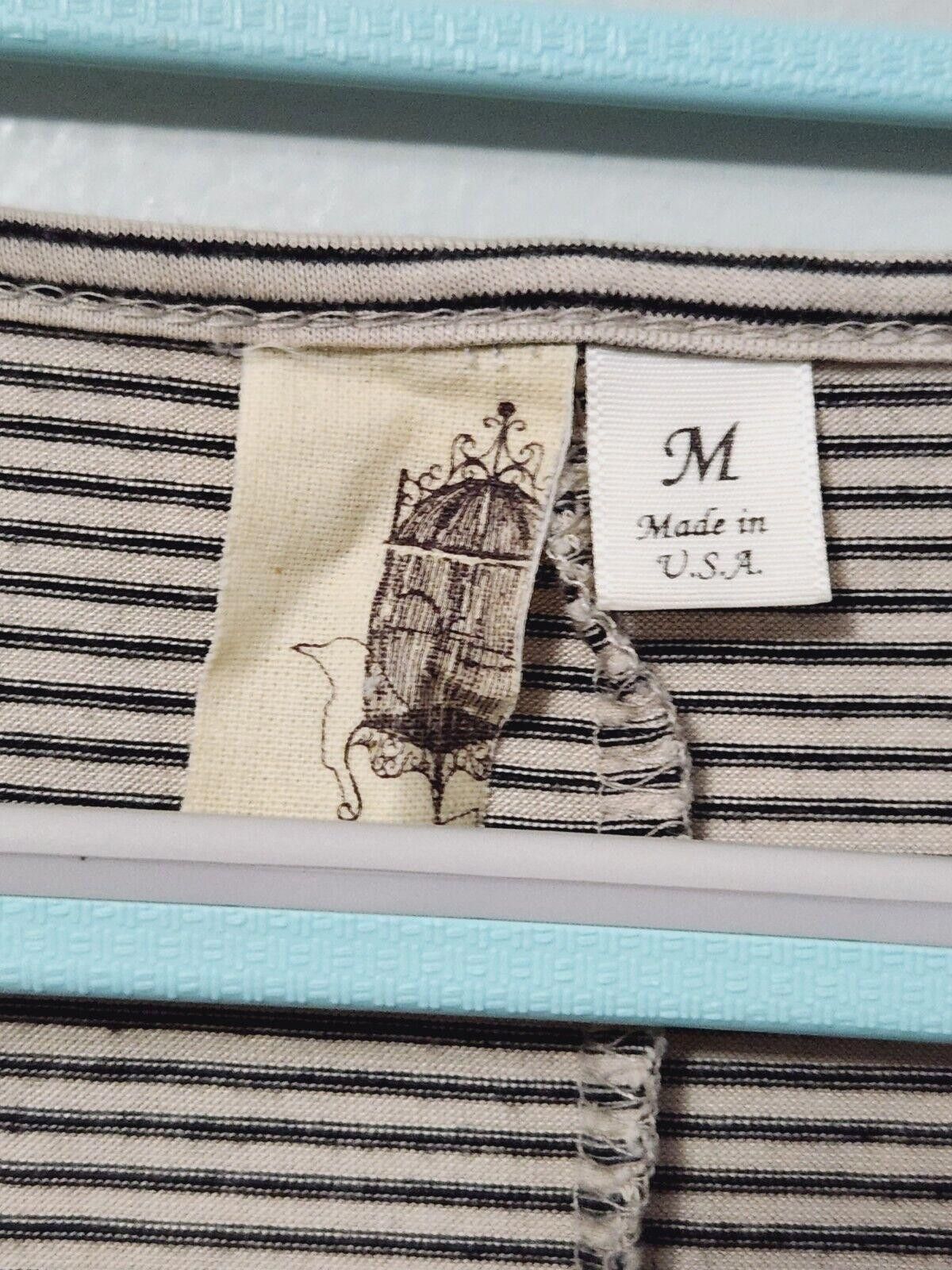 Designer Francescas Brand Shirt Medium Striped 3/4 Sleeve Lace Size M / US 6-8 / IT 42-44 - 5 Thumbnail