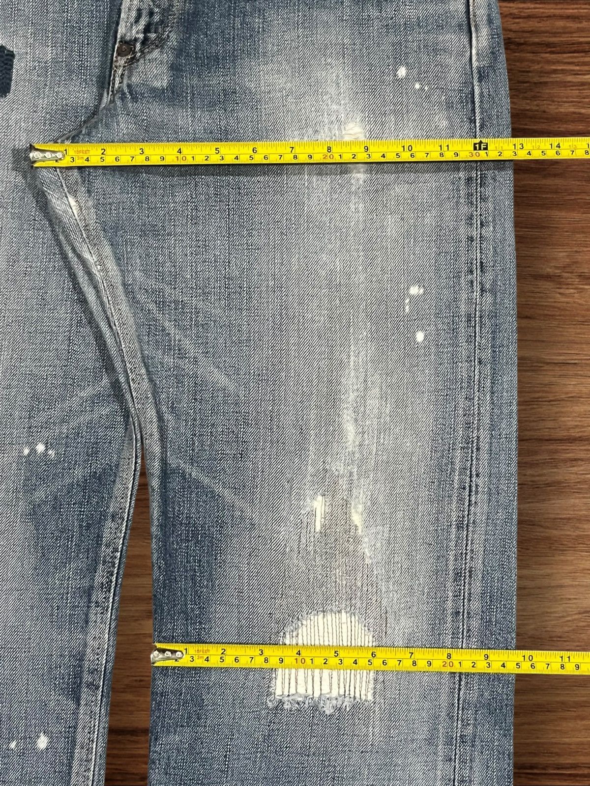 Edwin × Japanese Brand × Takeo Kikuchi Vintage Japanese Brand Edwin Paint Splattered Selvedge Jeans Size US 32 / EU 48 - 18 Thumbnail