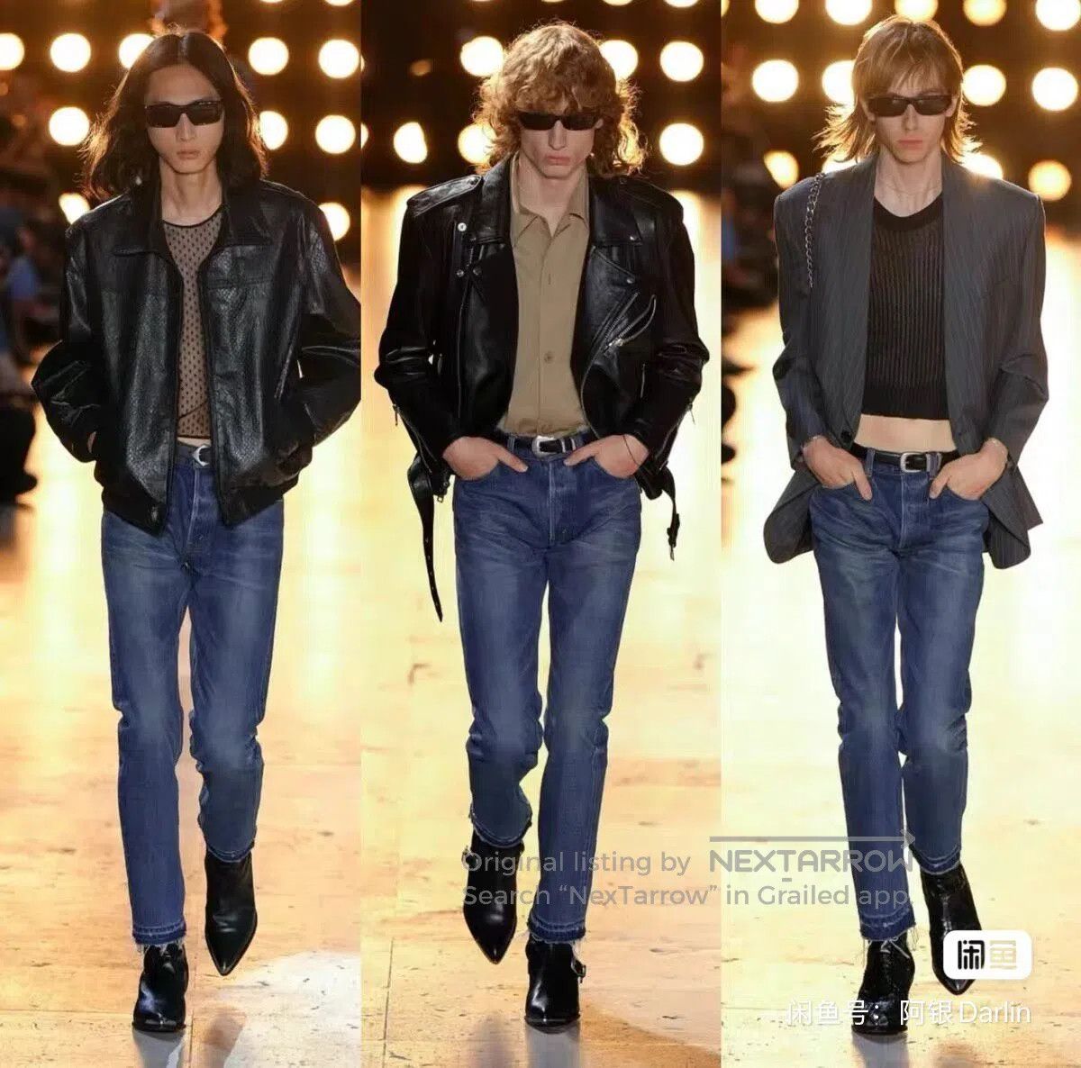 Celine CELINE Dark Blue Washed Destroyed Hem Denim Pants| Size US 31 - 7 Thumbnail