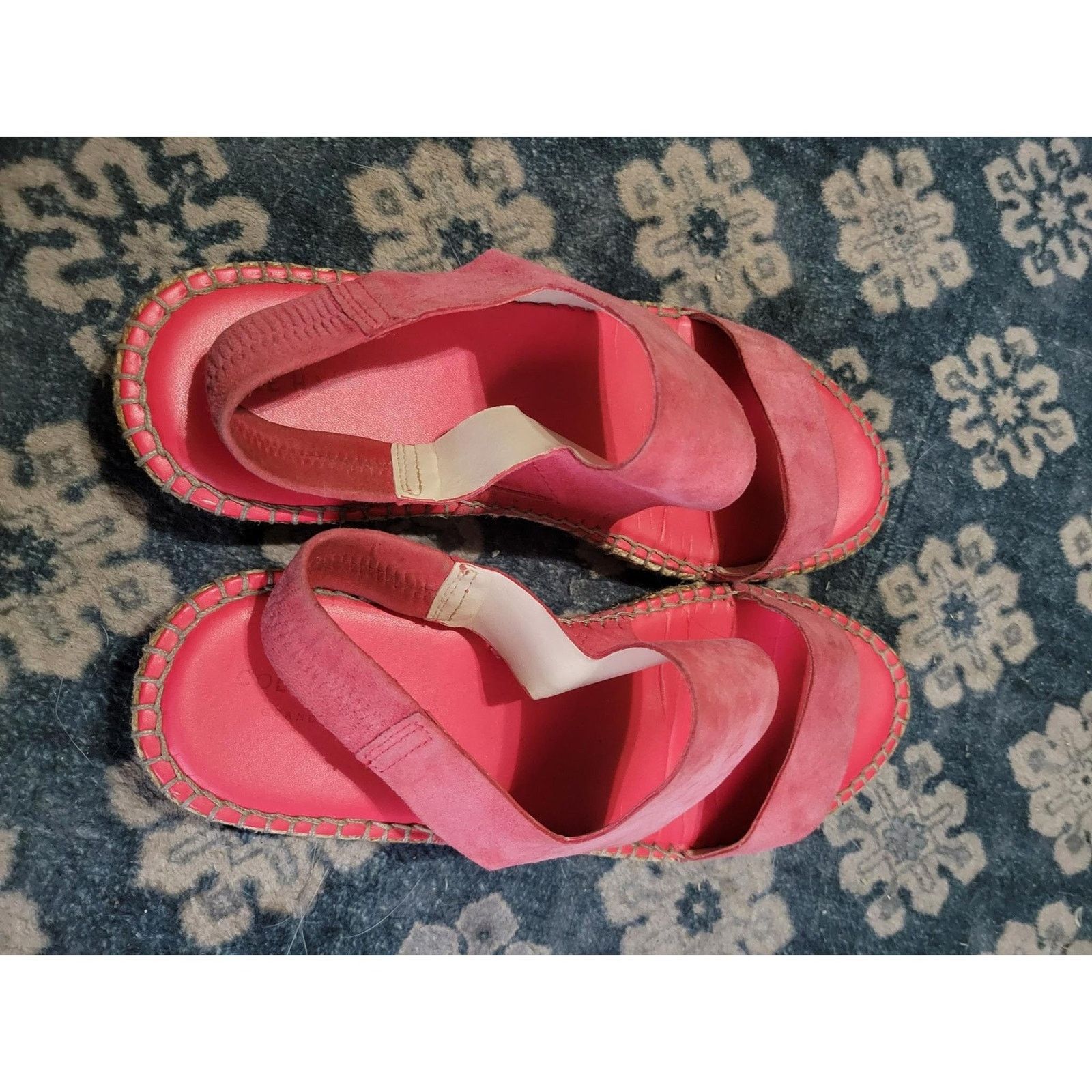 Cole Haan Cole Haan Pink Suede Espadrille Slingback Sandals Size 10B Size US 10 / IT 40 - 2 Thumbnail