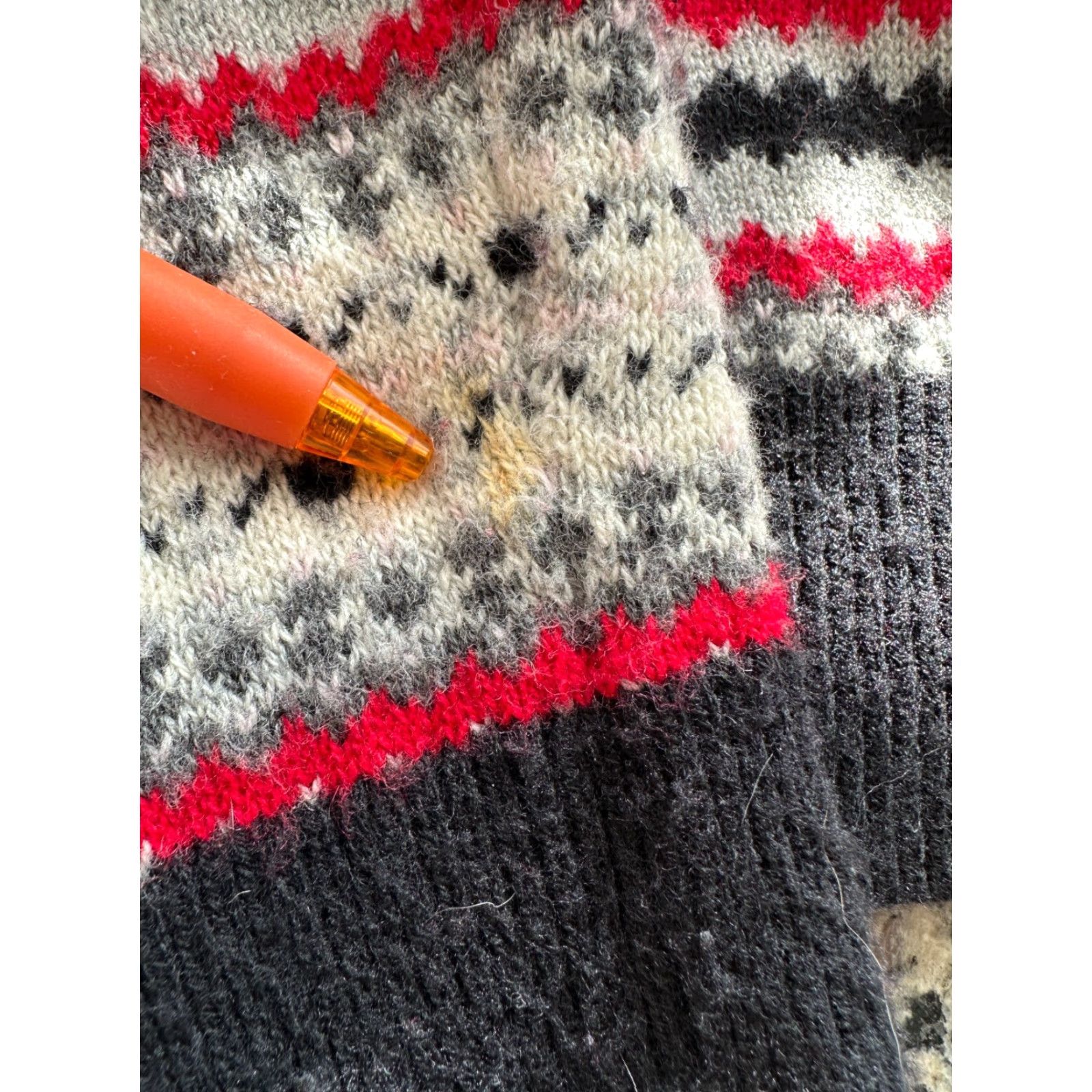 Talbots Talbots Cardigan Sweater Womens P Red Gray Black Fair Isle Lambswool Button Up Multicolor Classic Modern Knits Womens Cardigan Size S / US 4 / IT 40 - 8 Thumbnail