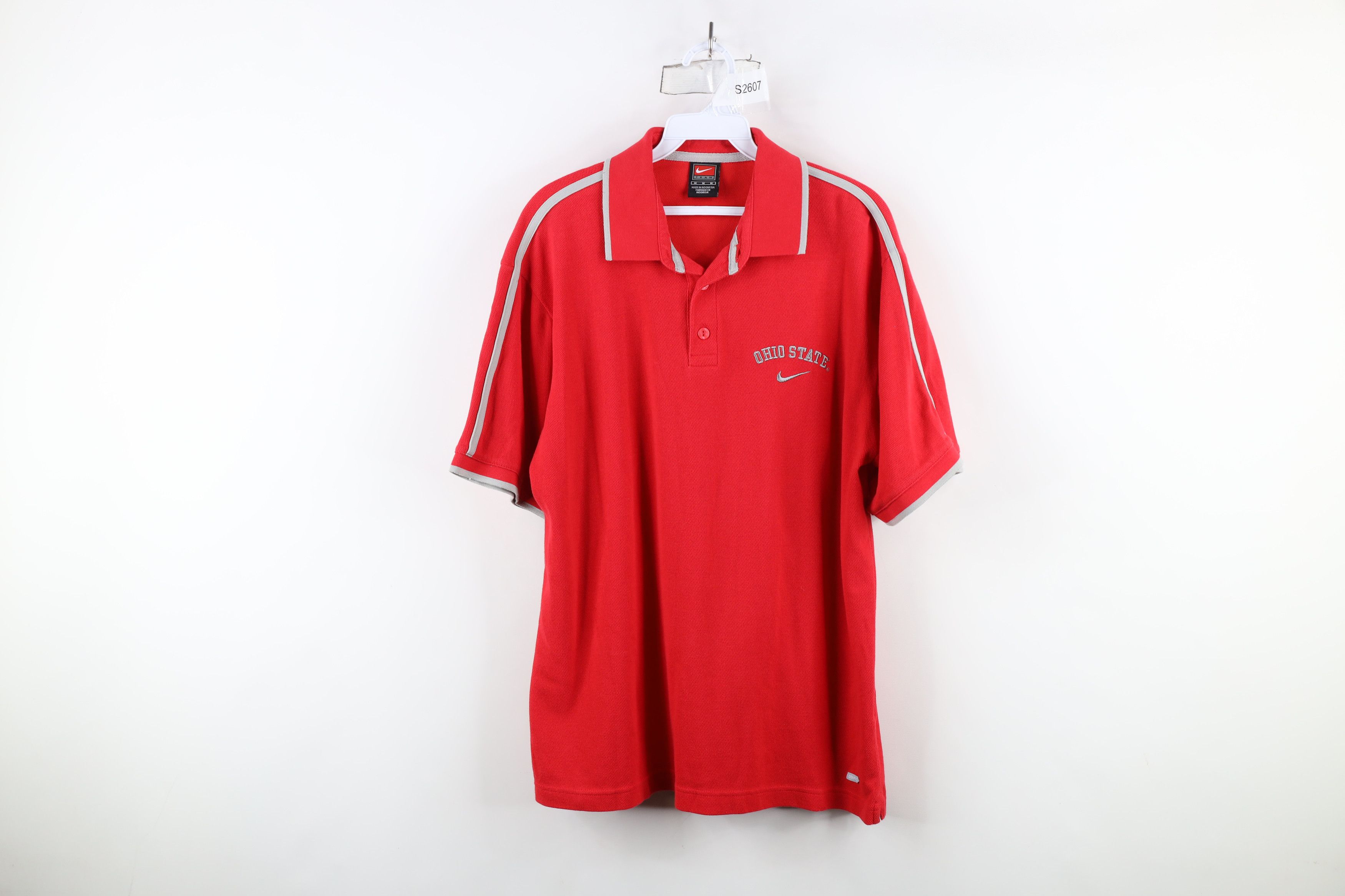 Nike × Vintage Vintage Nike Mini Swoosh Ohio State University Knit Polo Size US M / EU 48-50 / 2 - 1 Thumbnail
