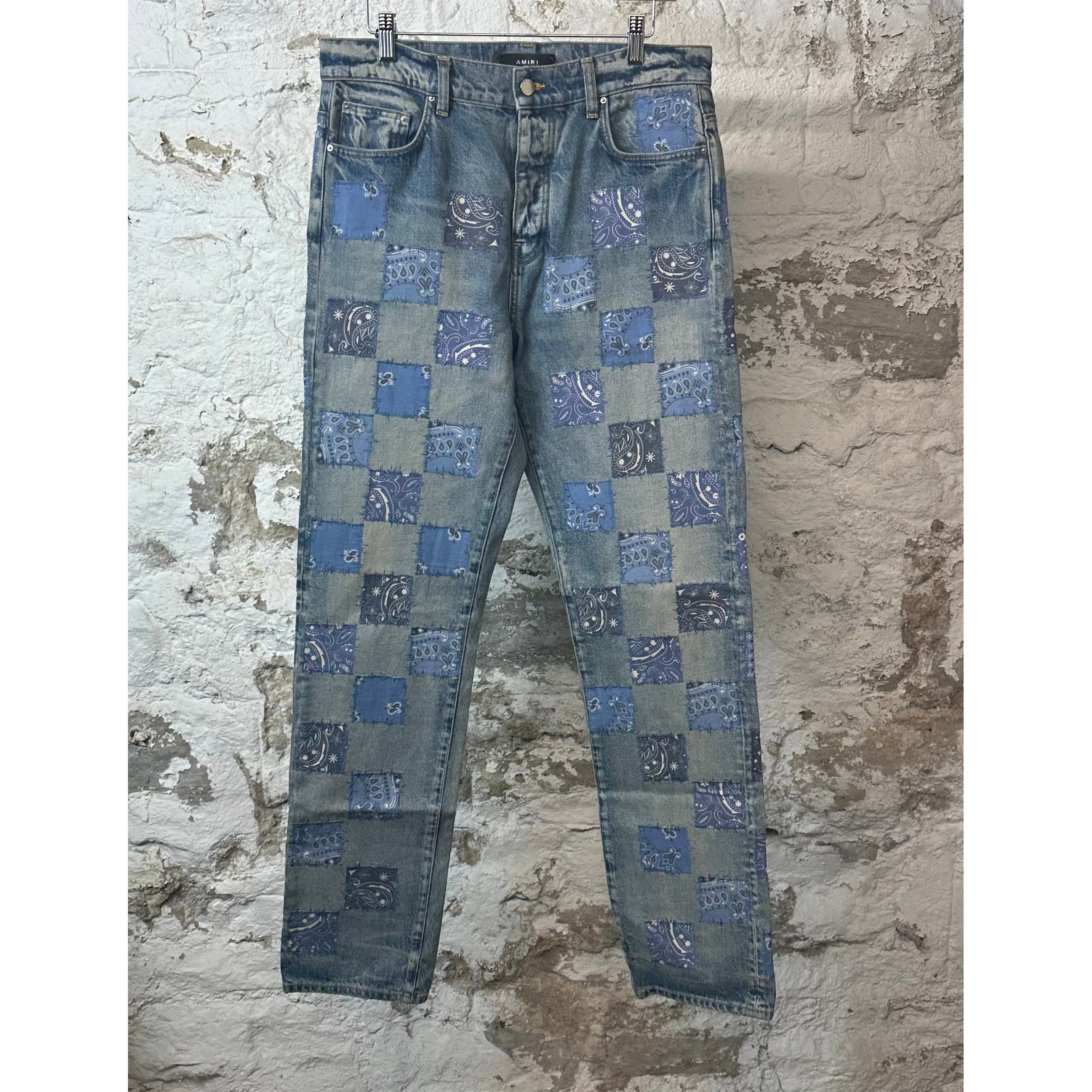 Amiri Amiri Jeans Patchwork Bandana Sz 31 Size US 31 - 1 Thumbnail