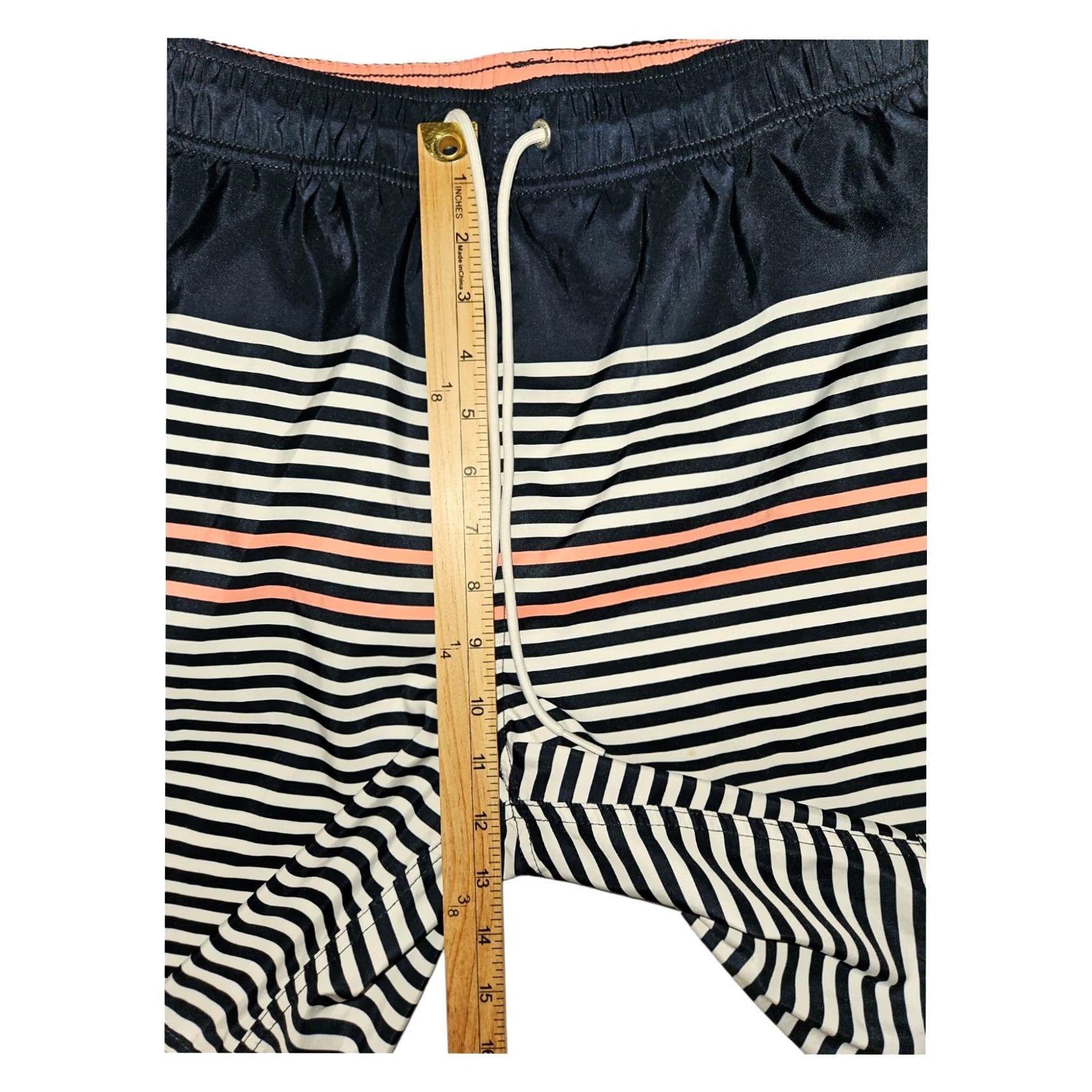 Nautica Nautica Swim Trunks Mens Large Blue Striped Beach Vacation Draw String Size ONE SIZE - 4 Thumbnail