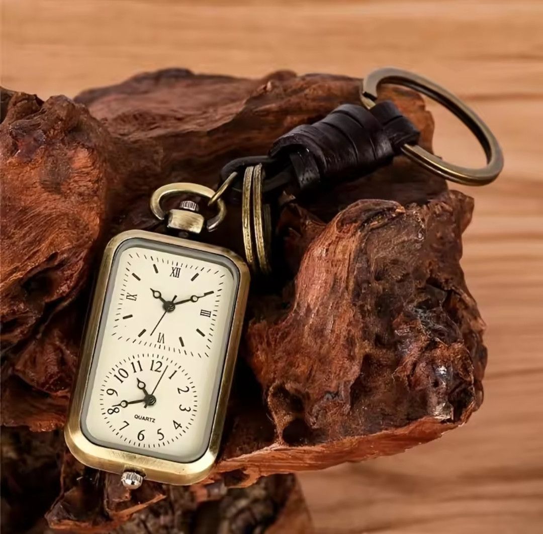 Japanese Brand × Jewelry Bronze Keychain Pocket Watch Square Retro Double Time Size ONE SIZE - 2 Thumbnail
