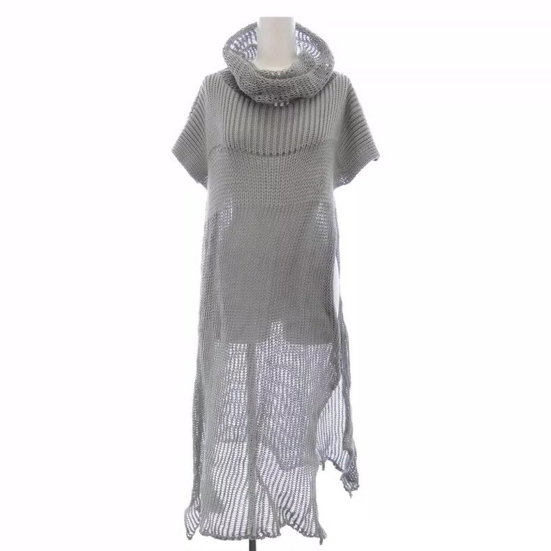 Issey Miyake Issey Miyake Grey side-opening woolen knitted sweater Size M / US 6-8 / IT 42-44 - 1 Thumbnail