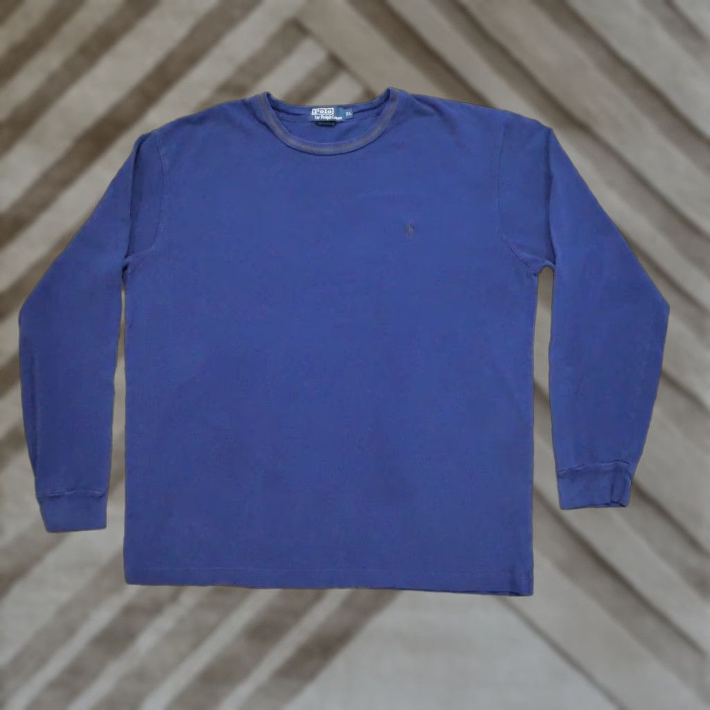 Ralph Lauren VINTAGE Ralph Lauren Shirt Mens XL Blue Long Sleeve Polo Small Pony Size US XL / EU 56 / 4 - 1 Thumbnail