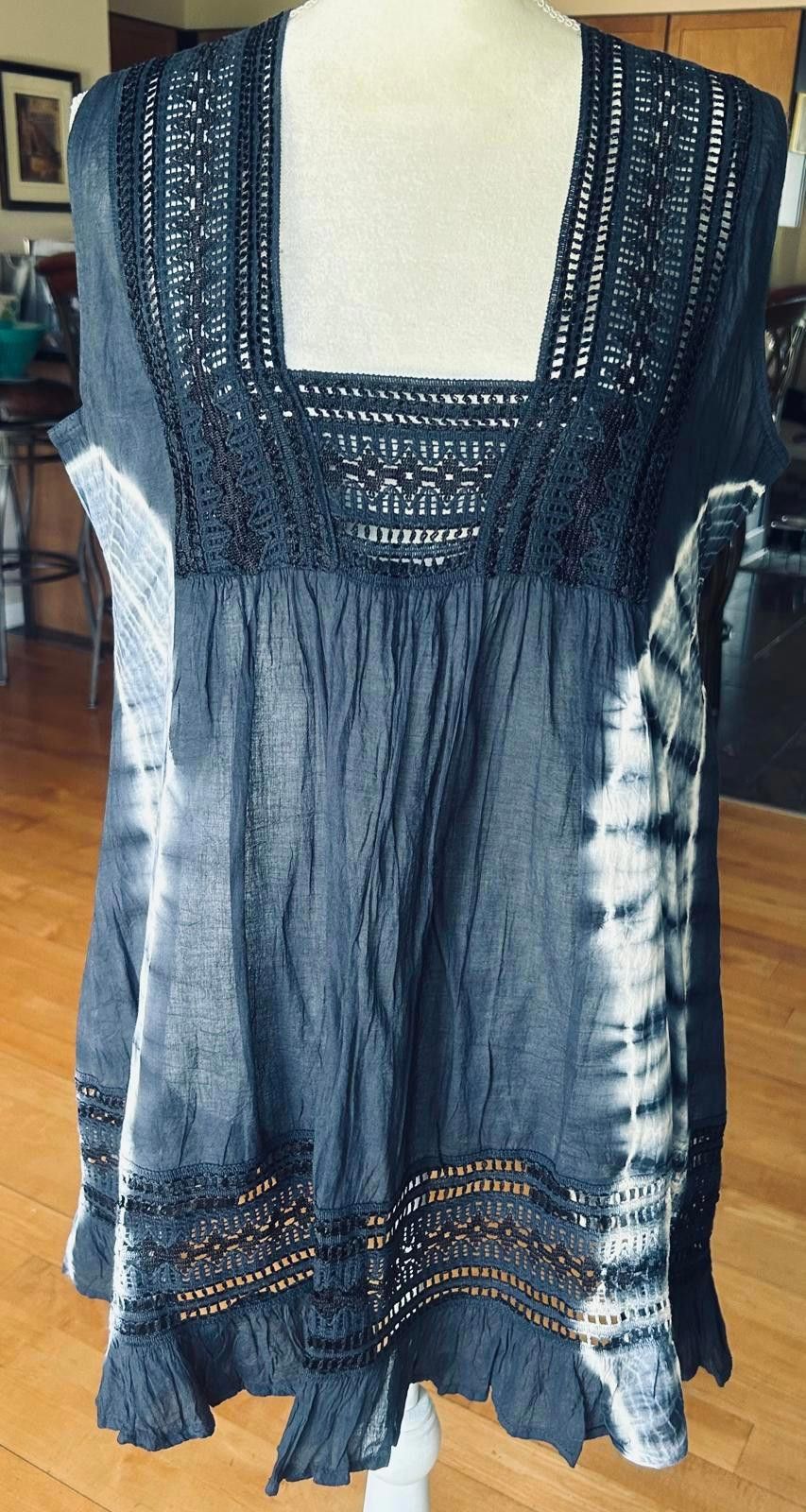 Other Stillwater Supply Co. Navy Tye Dye Cotton Babydoll Dress NWT Size S / US 4 / IT 40 - 1 Thumbnail