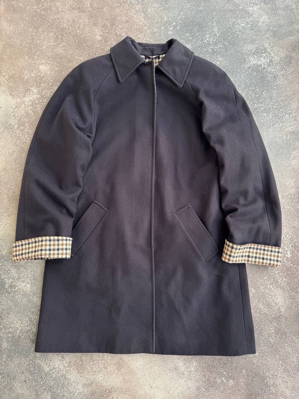 Aquascutum × Vintage 80s Aquascutum Limited Vintage Navy Wool Trench Coat Size L / US 10 / IT 46 - 2 Thumbnail