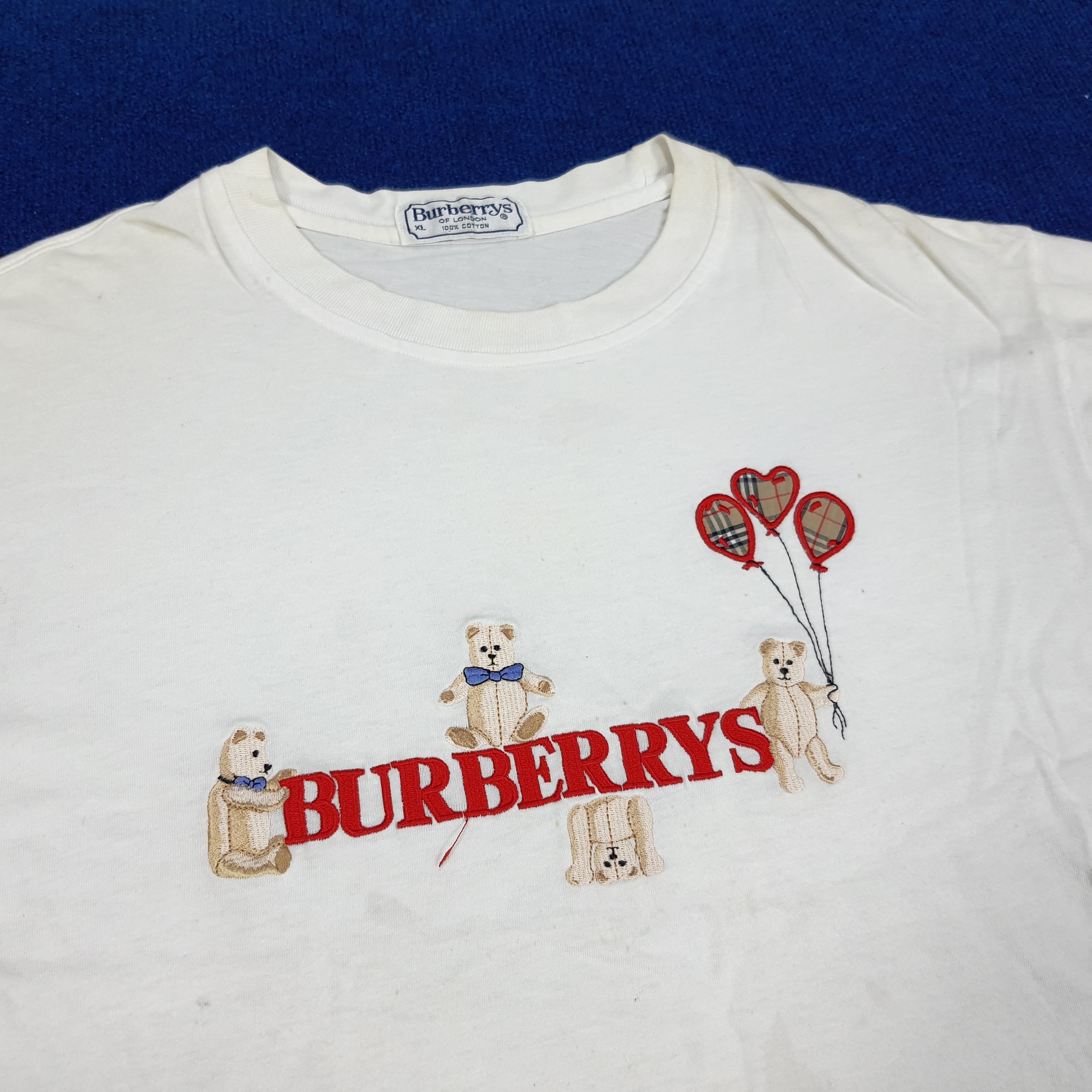 Burberry × Vintage Vintage Burberrys Spell Out Bear Embroidery Tshirt Size US L / EU 52-54 / 3 - 2 Thumbnail