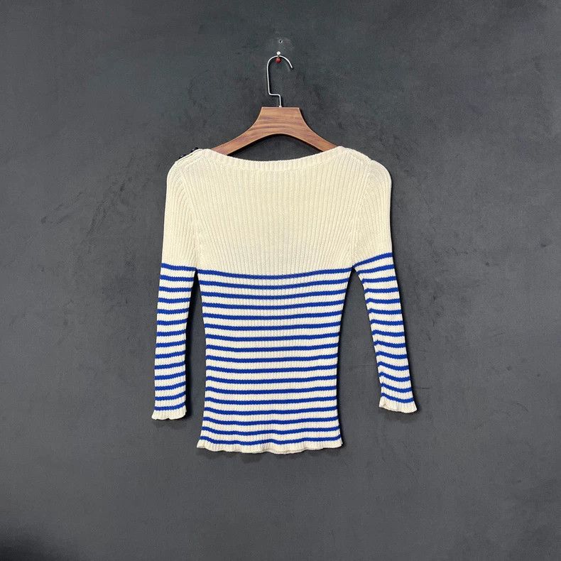Dior Dior White and blue striped five-pointed star knitted long Size XS / US 0-2 / IT 36-38 - 2 Thumbnail