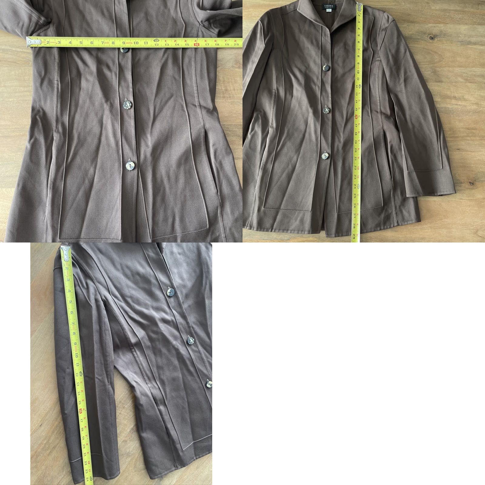 Vintage VINTAGE Chado Ralph Rucci 100% Wool Jacket Brown Solid Knit Coat Women S Mid-Length Long Sleeve Button Size S / US 4 / IT 40 - 8 Thumbnail