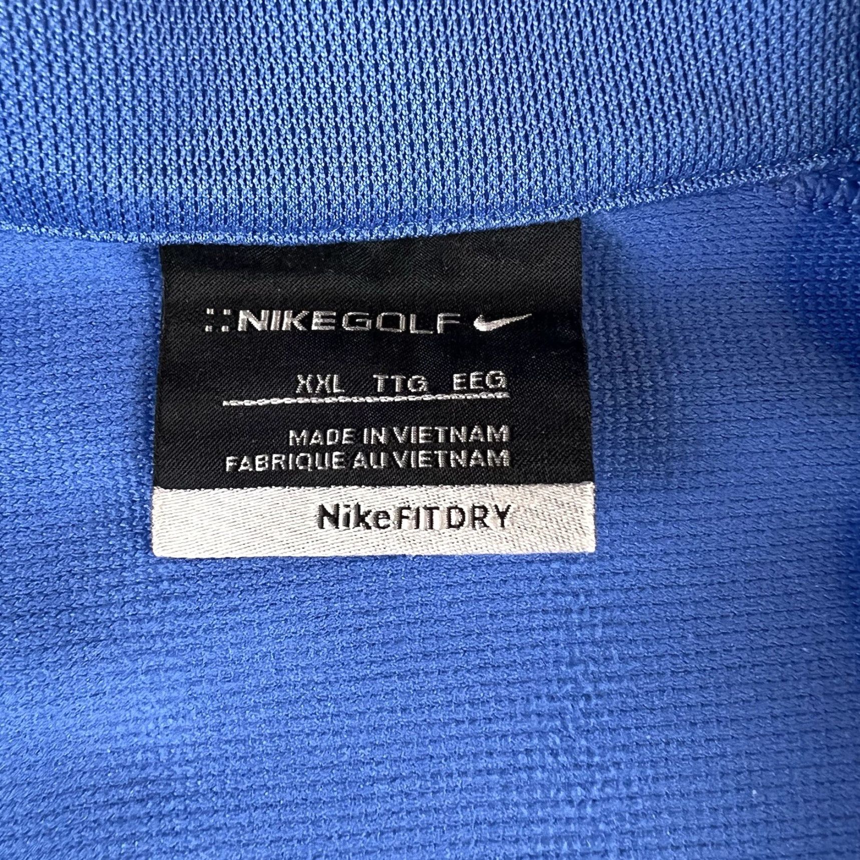 Nike Nike Golf Polo Shirt Men XXL Dri-FIT Blue Solid Short Sleeve Breathable Moisture Wicking Polyester Embroidered Logo Size US XXL / EU 58 / 5 - 5 Thumbnail